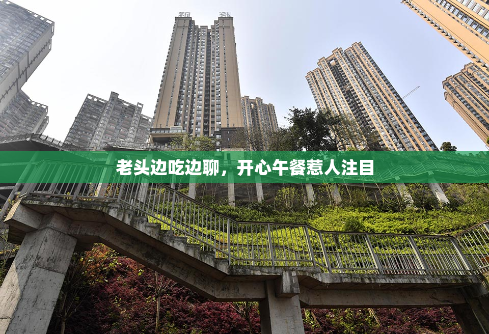 老头边吃边聊，开心午餐惹人注目
