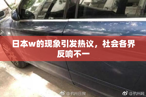 日本w的现象引发热议，社会各界反响不一