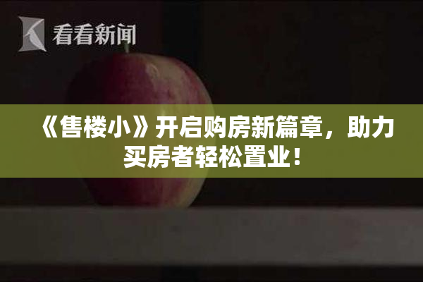 《售楼小》开启购房新篇章，助力买房者轻松置业！