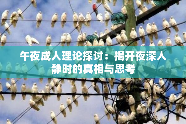 午夜成人理论探讨：揭开夜深人静时的真相与思考