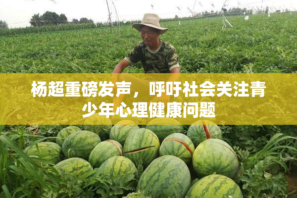 杨超重磅发声，呼吁社会关注青少年心理健康问题