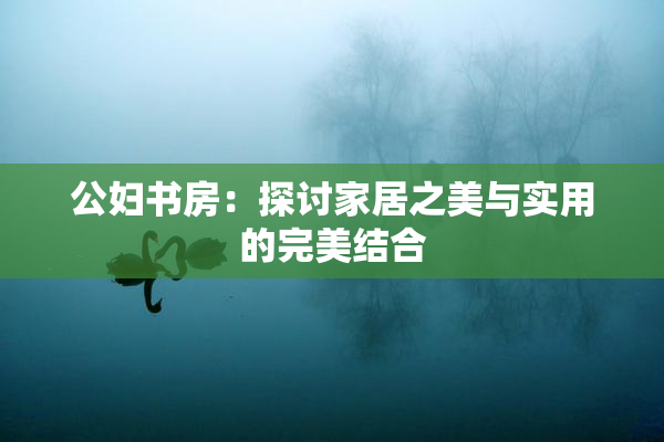 公妇书房：探讨家居之美与实用的完美结合