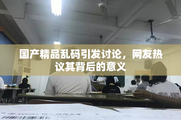 国产精品乱码引发讨论，网友热议其背后的意义