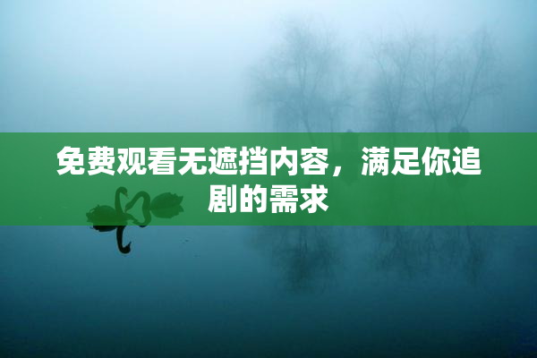免费观看无遮挡内容，满足你追剧的需求