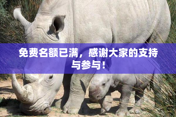 免费名额已满，感谢大家的支持与参与！