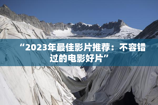 “2023年最佳影片推荐：不容错过的电影好片”