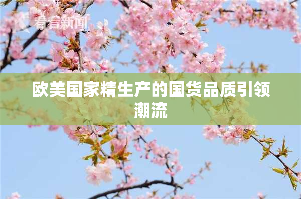欧美国家精生产的国货品质引领潮流