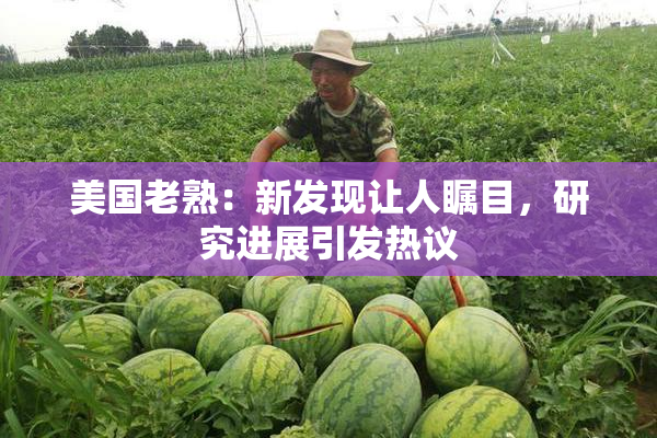 美国老熟：新发现让人瞩目，研究进展引发热议