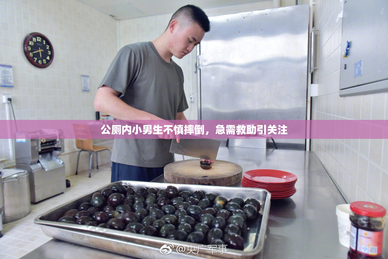 公厕内小男生不慎摔倒，急需救助引关注