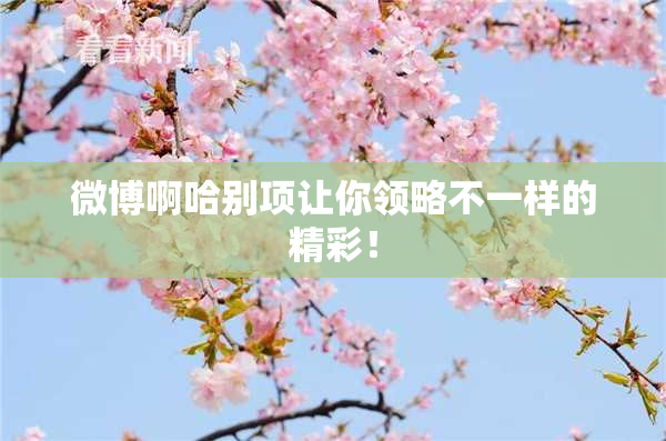 微博啊哈别项让你领略不一样的精彩！