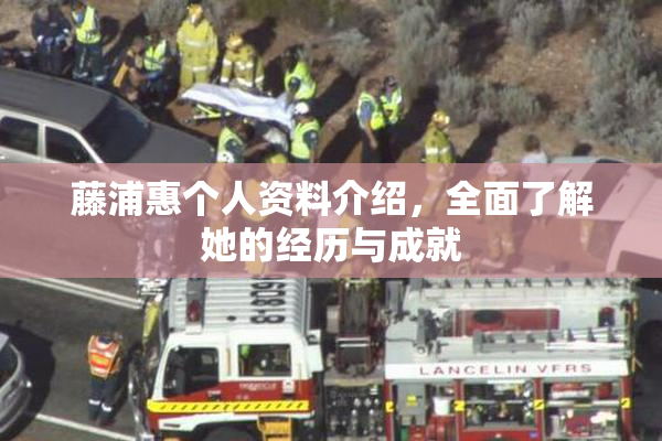 藤浦惠个人资料介绍，全面了解她的经历与成就