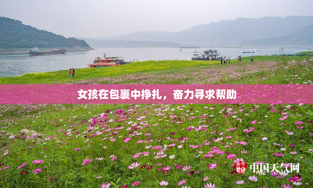 女孩在包裹中挣扎，奋力寻求帮助