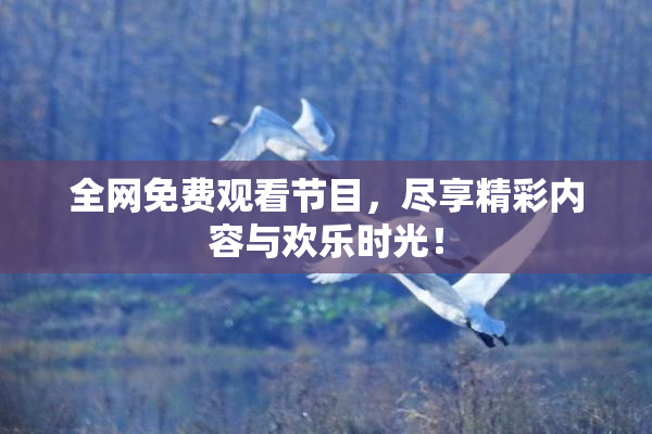 全网免费观看节目，尽享精彩内容与欢乐时光！
