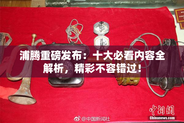 浦腾重磅发布：十大必看内容全解析，精彩不容错过！