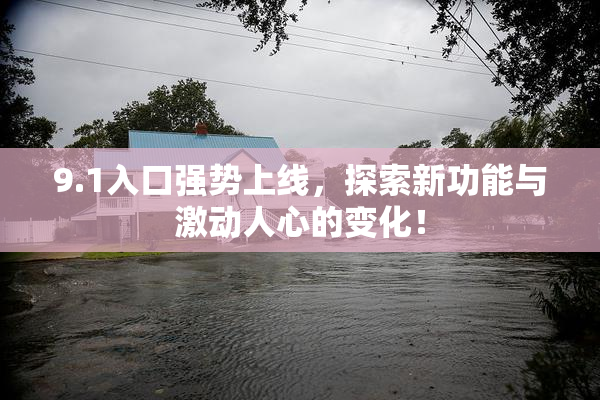 9.1入口强势上线，探索新功能与激动人心的变化！