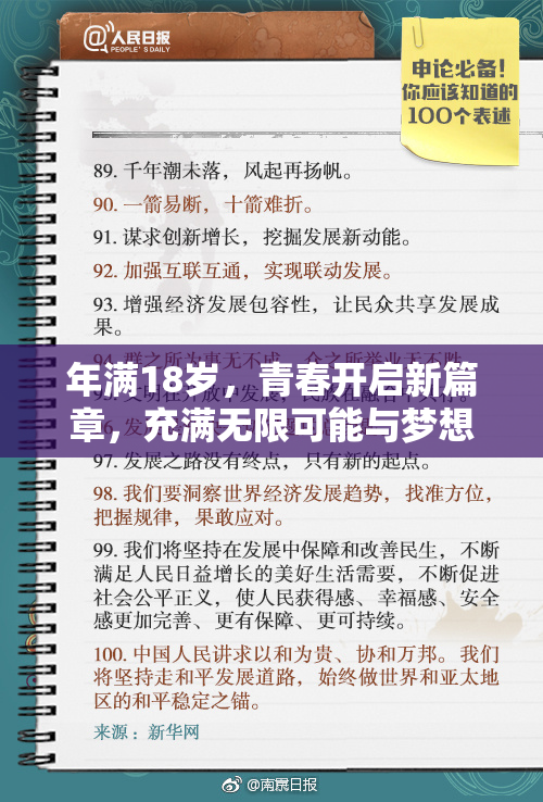 年满18岁，青春开启新篇章，充满无限可能与梦想