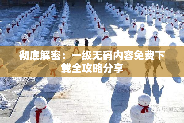 彻底解密：一级无码内容免费下载全攻略分享