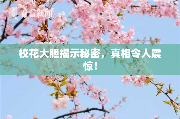 校花大胆揭示秘密，真相令人震惊！