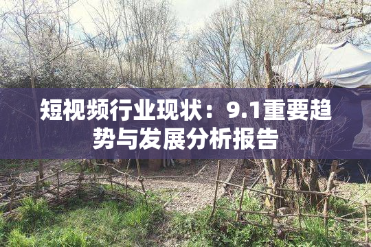 短视频行业现状：9.1重要趋势与发展分析报告