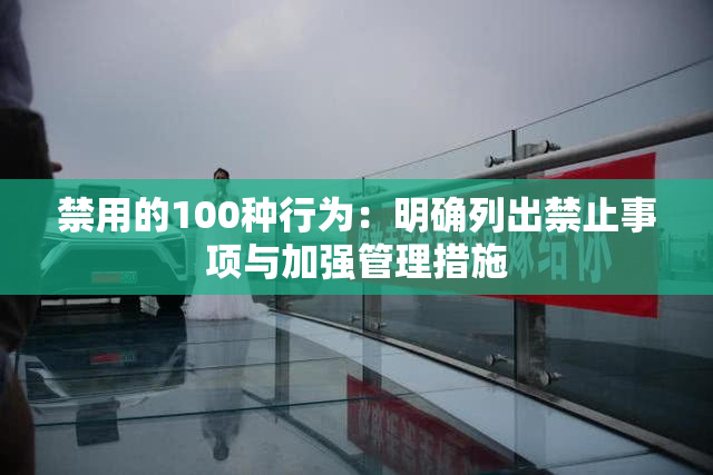 禁用的100种行为：明确列出禁止事项与加强管理措施