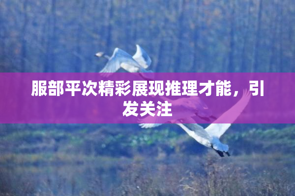 服部平次精彩展现推理才能，引发关注