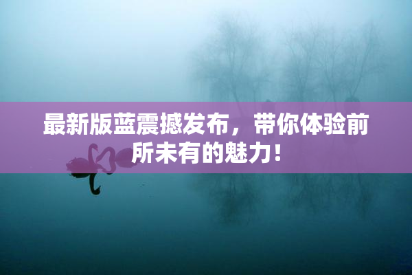 最新版蓝震撼发布，带你体验前所未有的魅力！