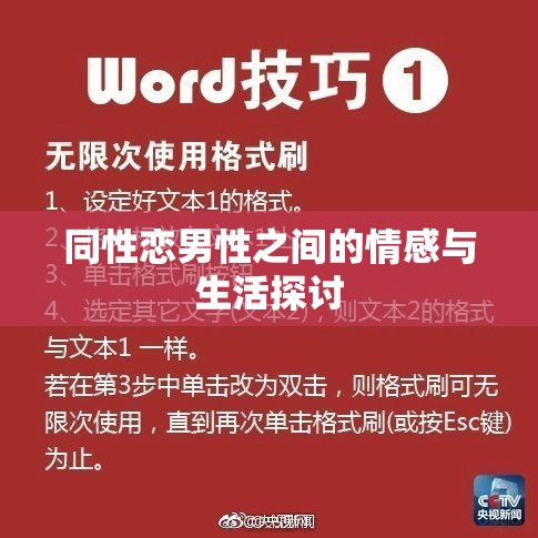 同性恋男性之间的情感与生活探讨
