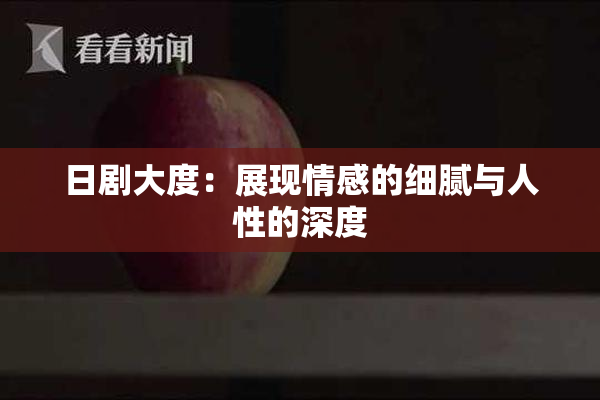日剧大度：展现情感的细腻与人性的深度