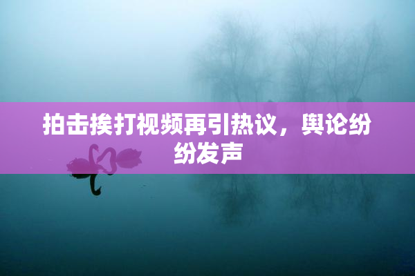 拍击挨打视频再引热议，舆论纷纷发声