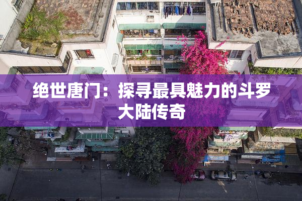绝世唐门：探寻最具魅力的斗罗大陆传奇