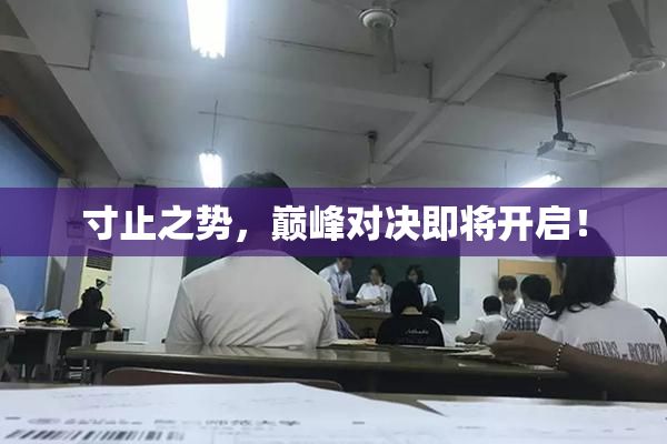 寸止之势，巅峰对决即将开启！