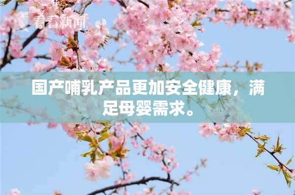 国产哺乳产品更加安全健康，满足母婴需求。
