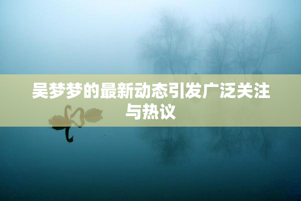 吴梦梦的最新动态引发广泛关注与热议