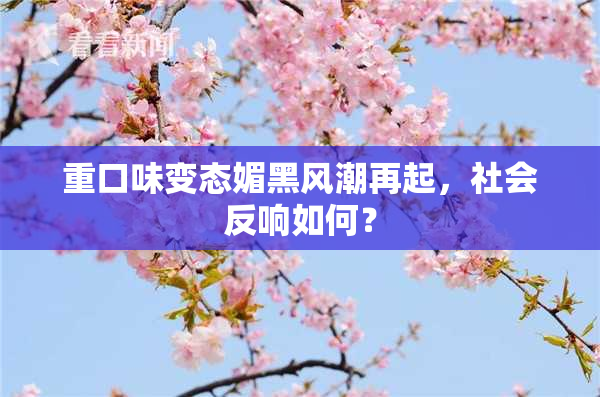 重口味变态媚黑风潮再起，社会反响如何？