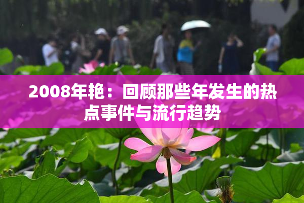 2008年艳：回顾那些年发生的热点事件与流行趋势