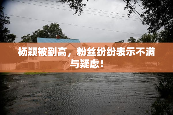 杨颖被到高，粉丝纷纷表示不满与疑虑！