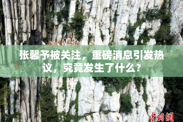 张馨予被关注，重磅消息引发热议，究竟发生了什么？