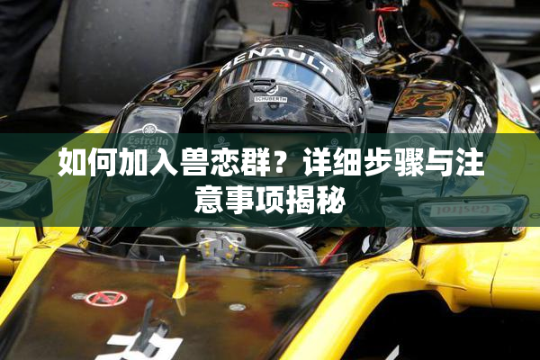 如何加入兽恋群？详细步骤与注意事项揭秘