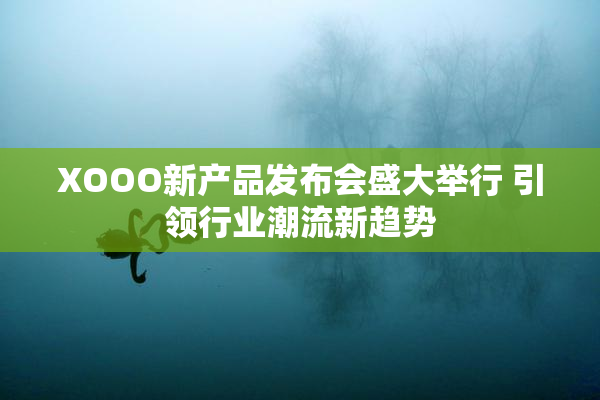XOOO新产品发布会盛大举行 引领行业潮流新趋势