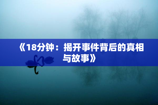 《18分钟：揭开事件背后的真相与故事》