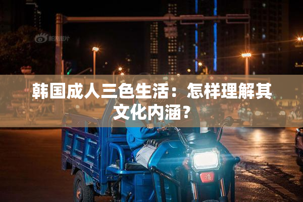 韩国成人三色生活：怎样理解其文化内涵？