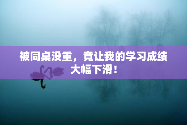 被同桌没重，竟让我的学习成绩大幅下滑！