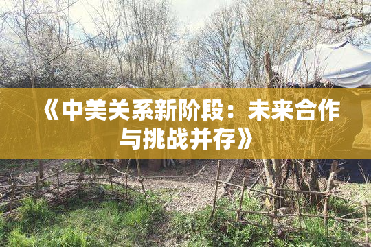 《中美关系新阶段：未来合作与挑战并存》
