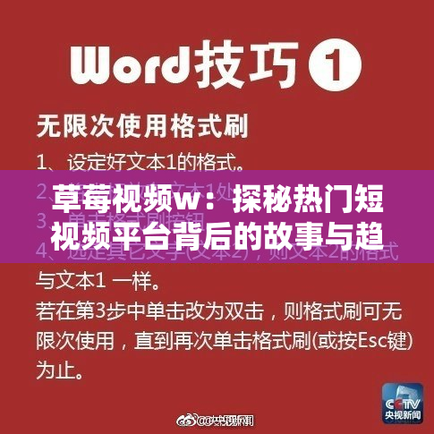 草莓视频w：探秘热门短视频平台背后的故事与趋势分析