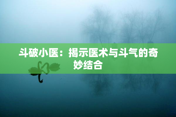 斗破小医：揭示医术与斗气的奇妙结合