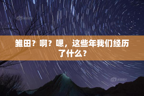 雏田？啊？嗯，这些年我们经历了什么？