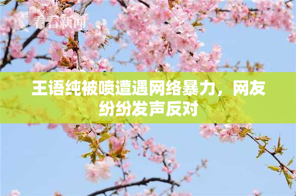 王语纯被喷遭遇网络暴力，网友纷纷发声反对