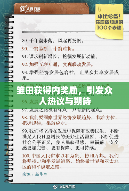 雏田获得内奖励，引发众人热议与期待